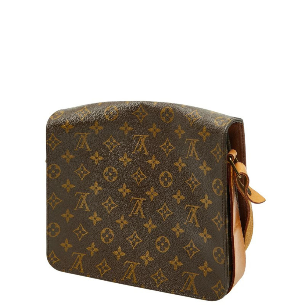 Louis Vuitton Monogram Cartouchiere Crossbody Shoulder Bag Brown Leather - Picture 2 of 10